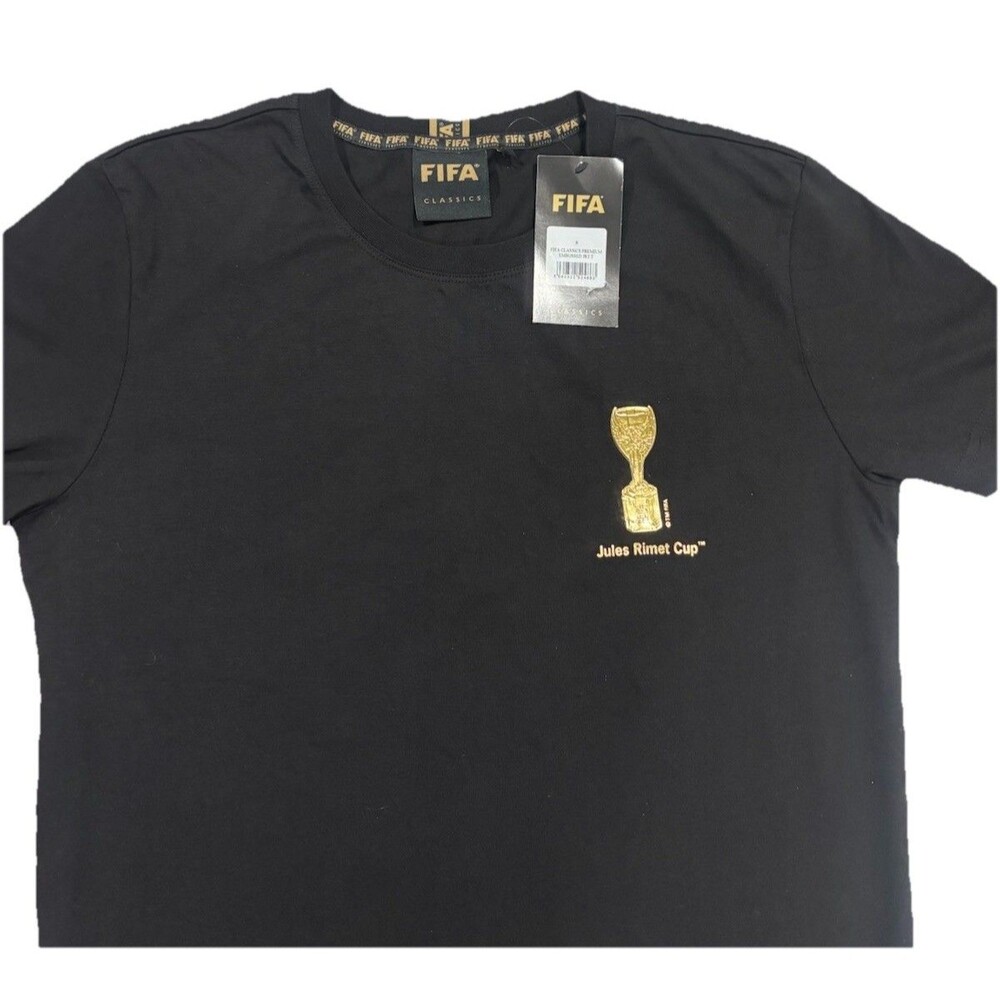 FIFA CLASSICS PREMIUM EMBOSSED JULES RIMET TROPHY T-SHIRT SIZE SMALL- UNISEX